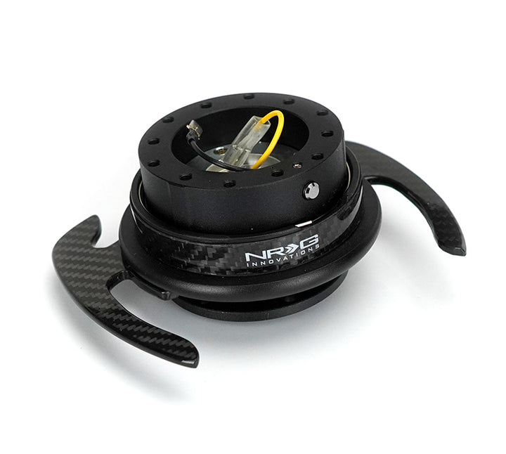 NRG Quick Release 4.0 - Black Body/Carbon Figer Trim Ring w/ Carbon Fiber Handles - SRK-700CF-1